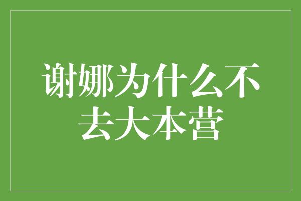 谢娜为什么不去大本营