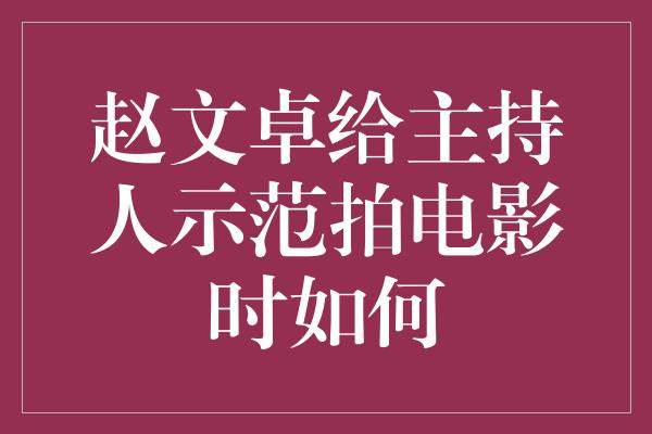 赵文卓给主持人示范拍电影时如何