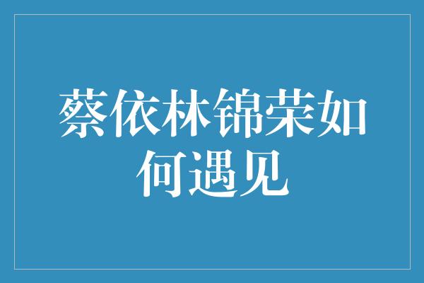 蔡依林锦荣如何遇见