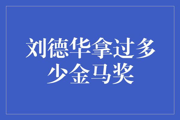 刘德华：金马奖得主的辉煌之路