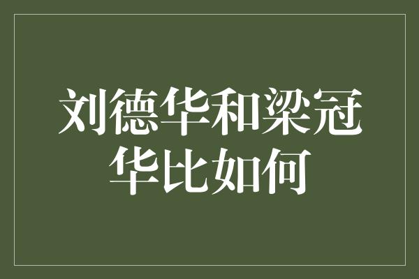 刘德华和梁冠华比如何