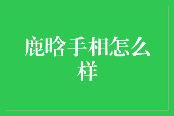 鹿晗手相怎么样