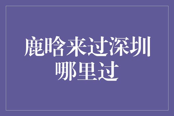 鹿晗驾临深圳，与粉丝共度独特时刻！