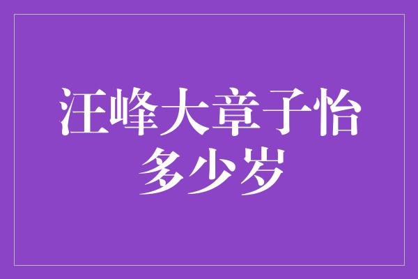 汪峰大章子怡多少岁