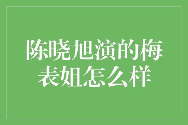 陈晓旭演的梅表姐怎么样