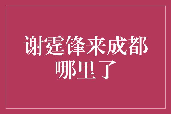 谢霆锋来成都哪里了