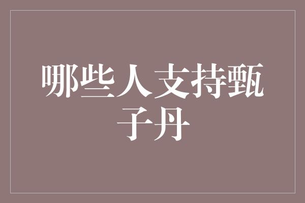 哪些人支持甄子丹