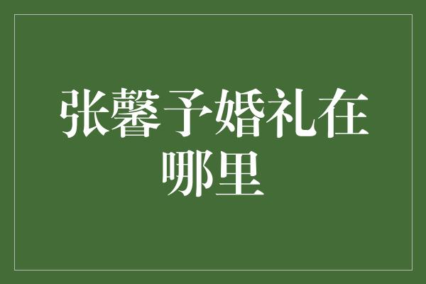 张馨予婚礼在哪里