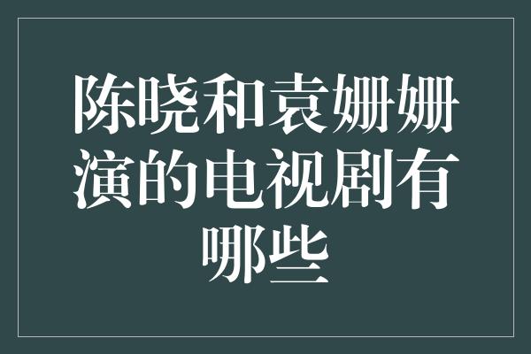 陈晓和袁姗姗演的电视剧有哪些