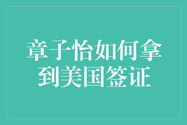 章子怡如何拿到美国签证