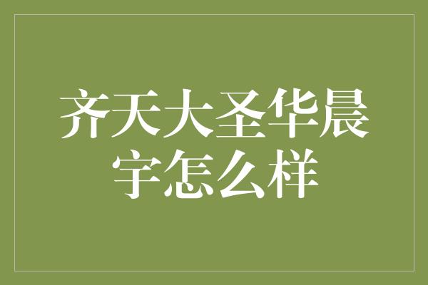 齐天大圣华晨宇怎么样