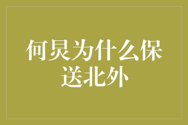 何炅为什么保送北外