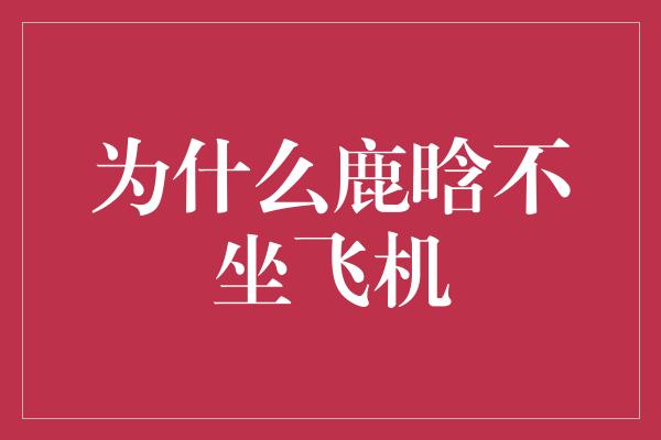 为什么鹿晗不坐飞机