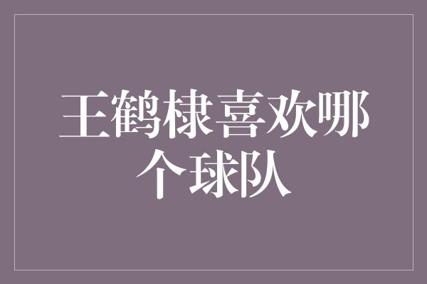 王鹤棣喜欢哪个球队