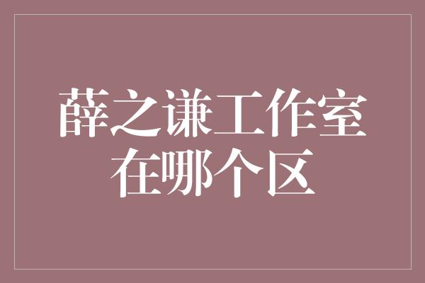 薛之谦工作室在哪个区