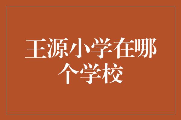 王源小学在哪个学校