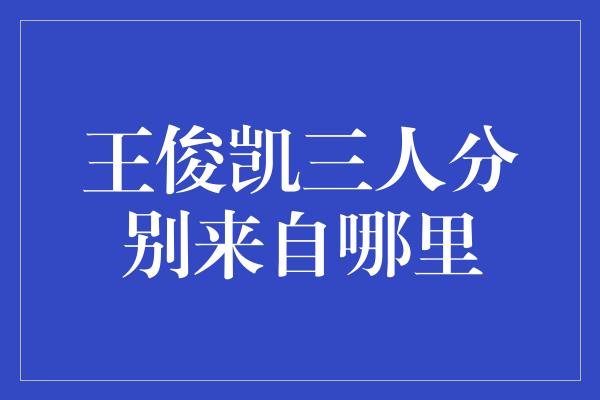 王俊凯三人分别来自哪里