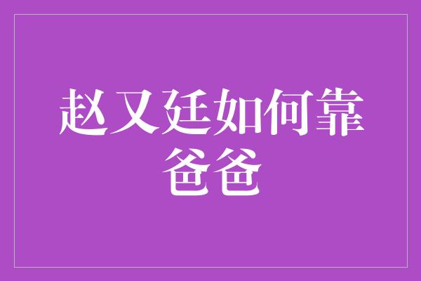 赵又廷如何靠爸爸