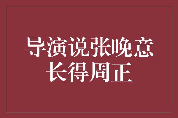 导演说张晚意长得周正