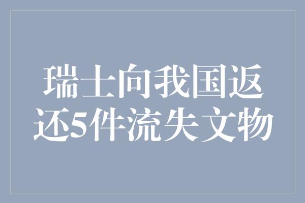 瑞士向我国返还5件流失文物