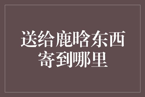 送给鹿晗东西寄到哪里