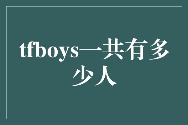 tfboys一共有多少人