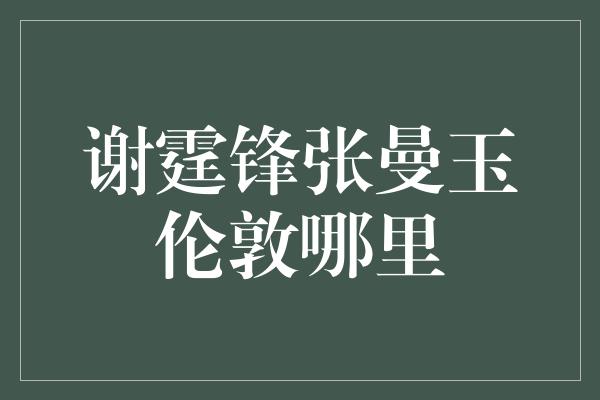 谢霆锋张曼玉伦敦哪里