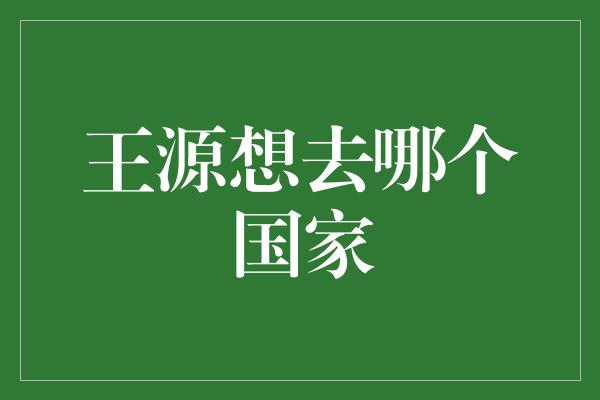 王源想去哪个国家