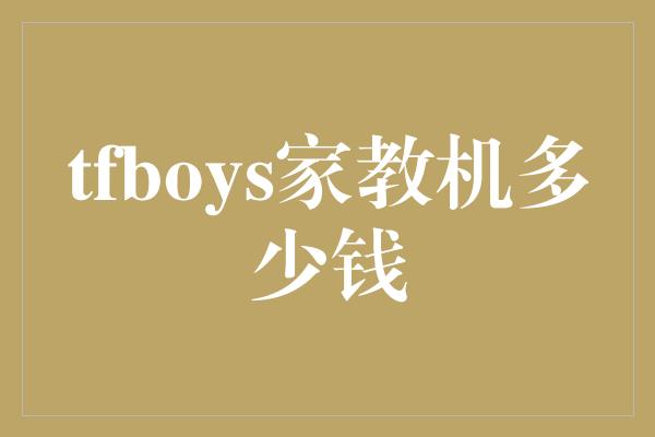 tfboys家教机多少钱