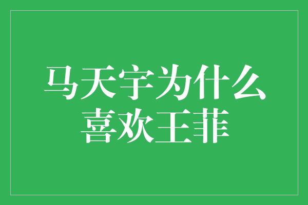 马天宇为什么喜欢王菲