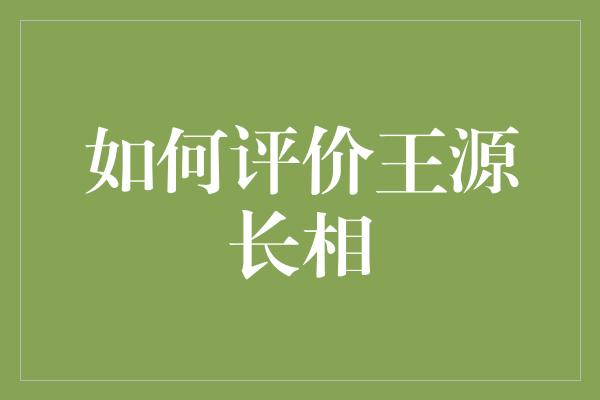 如何评价王源长相