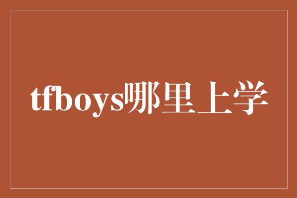 tfboys哪里上学