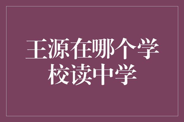 王源在哪个学校读中学