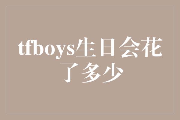 tfboys生日会花了多少