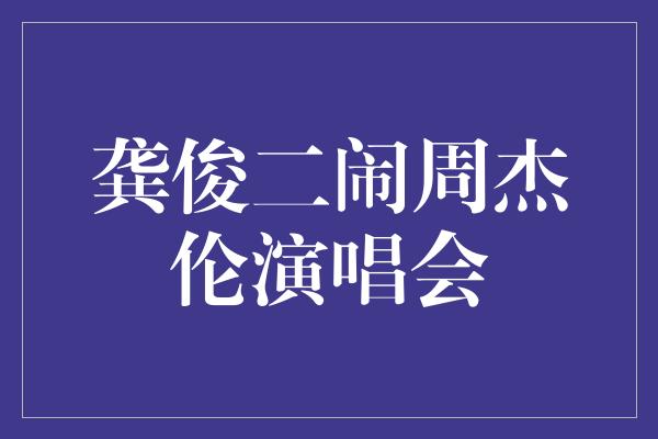 龚俊二闹周杰伦演唱会