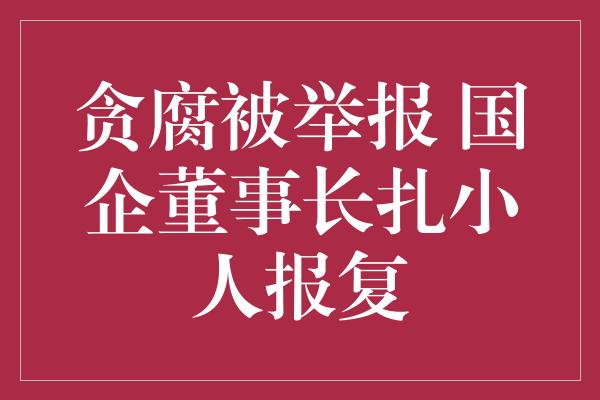 贪腐被举报 国企董事长扎小人报复