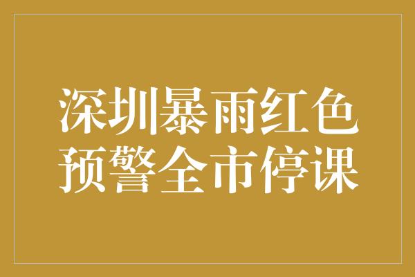 深圳暴雨红色预警全市停课