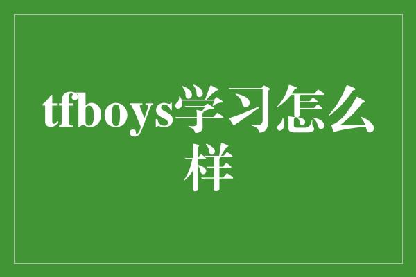 tfboys学习怎么样