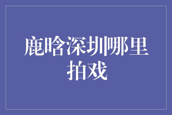 鹿晗深圳哪里拍戏