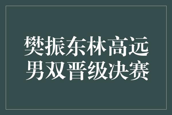 樊振东林高远男双晋级决赛