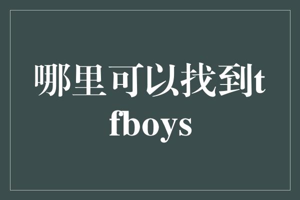 哪里可以找到tfboys