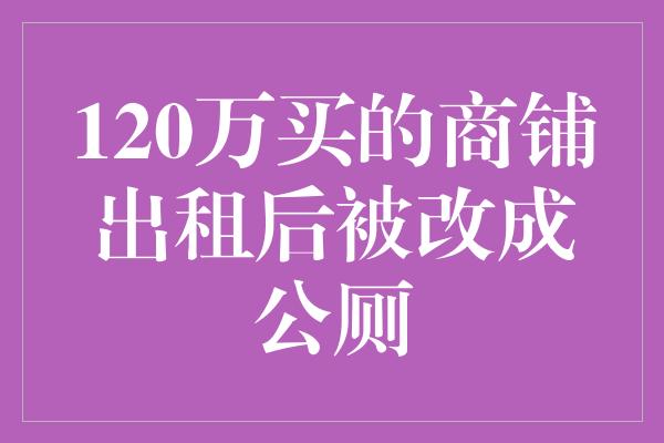 120万买的商铺出租后被改成公厕