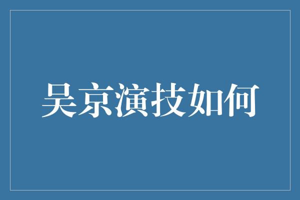 吴京演技如何