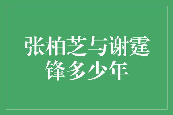 张柏芝与谢霆锋多少年