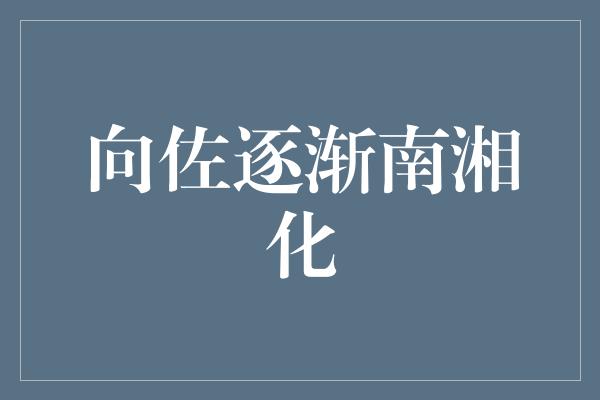 向佐逐渐南湘化