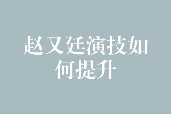 赵又廷演技如何提升