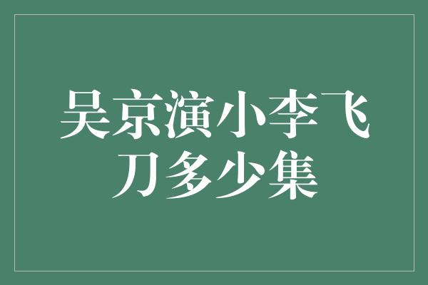 吴京演小李飞刀多少集