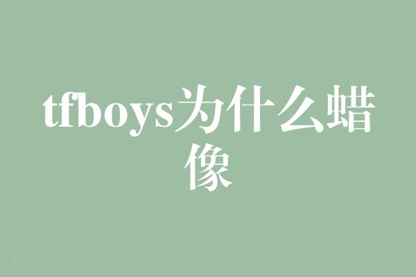 tfboys为什么蜡像