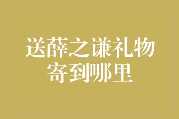 送薛之谦礼物寄到哪里