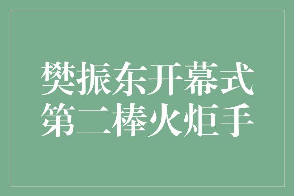 樊振东开幕式第二棒火炬手